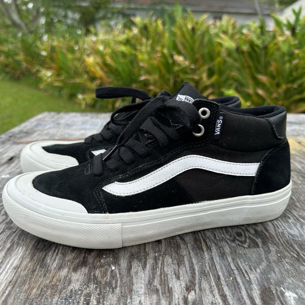 VANS Style 112 Mid Pro Men’s 7.5 Black Suede Rubber Toe BP